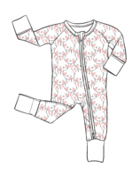 Combinaison à manches longues en bambou pour enfants, avec fermeture éclair bidirectionnelle, imprimée sur mesure, sans droits de douane, pour Pâques, par Qingli OEM