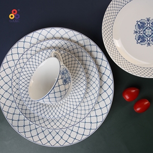 Black friday Discount Meilleure tasse bleue faite à la main Cappuccino Tasse à thé et soucoupe en céramique simple avec style moyen-orient personnalisé - Product Image 5