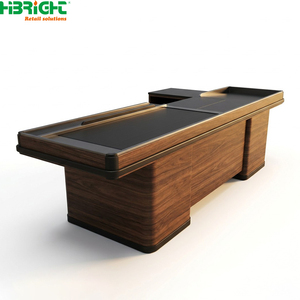 Modern Supermarket <b>Checkout</b> <b>Counter</b> Matte Black Retail Cashier Desk POS Payment Table for Grocery Store - Product Image 6