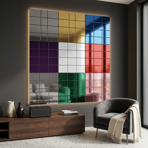 Promotional Eco-friendly Colored Acrylic <b>Mirror</b> Wall Decor Self-Adhesive <b>Plastic</b> <b>Mirror</b> Panels - Product Image 4