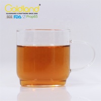 Tasses en verre à thé personnalisées à paroi mince Base de retrait gobelet en verre résistant à la chaleur tasse en verre pour restaurant à la maison