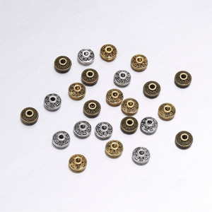 Alloy Retro Spacer <b>Beads</b> Round Metal Loose <b>Beads</b> For Jewelry Making Bronze Gold <b>Silver</b> Plated 3000 Pack - Product Image 1
