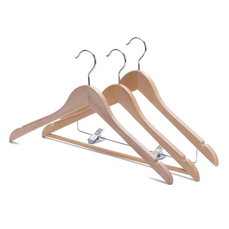 Houten Kleding Hanger Redelijke Prijs Oem Voor Kleding 1.2Cm Houten Hanger Niet-Nagel Export Standaard Doos Vietnam Fabrikant