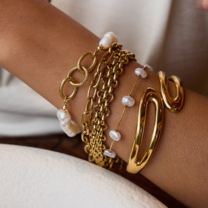 Pulsera de Perlas de Imitación con Cadena Dorada, Joyería para Mujer, Regalo, Origen Yiwu - Product Image 3
