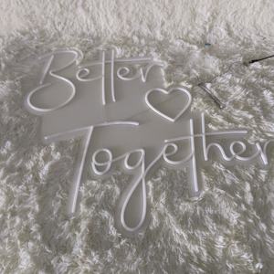 Panneau néon acrylique Better Together, LED RGB à intensité variable, haute luminosité, garantie de 2 ans, décoration romantique pour la maison, chambre et salon - Product Image 2