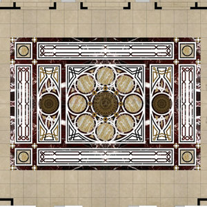 Palazzo di lusso in marmo Design del pavimento mosaico a getto d'acqua scuro Emperador piastrelle di marmo - Product Image 6