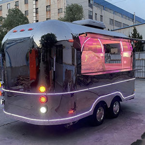 Commercial Multi Functional Stainless Steel 4-Wheel Food <b>Cart</b> Coffee Beverage Ice Cream Fast Food Bar Vehicle for <b>Camping</b> Street - Product Image 5