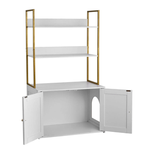 Meuble pour litière <span class=keywords><strong>de</strong></span> chat, armoire dissimulée pour litière avec <span class=keywords><strong>toilette</strong></span> pour chat en métal imperméable, pour le salon - Product Image 2