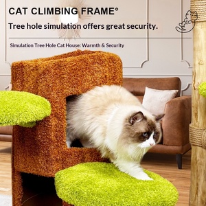 Plataforma <span class=keywords><strong>de</strong></span> Salto Compacta Todo en Uno <span class=keywords><strong>de</strong></span> Madera Maciza para Gatos, con Sistema <span class=keywords><strong>de</strong></span> Agujeros <span class=keywords><strong>de</strong></span> Juguete y Plataforma <span class=keywords><strong>de</strong></span> Sisal, Ideal para Bebés - Product Image 2