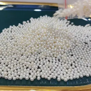 Loose Pearls Factory Supply Gris AAAA Real Freshwater Mother Of Pearl White Round Loose Beads
