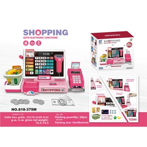 Juguete de <span class=keywords><strong>Caja</strong></span> <span class=keywords><strong>Registradora</strong></span> para Niños, Juego de Imitación con Cesta de Compras, Función de Calculadora, Juego de Roles Educativo - Product Image 1