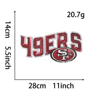 Tùy Chỉnh Sequin Rhinestone NFL Đội Thêu Các Bản Vá Lỗi Bán Buôn Vibrant Long Lanh Logo Cho Bóng Đá Fan Áo Khoác Mũ Túi - Product Image 6