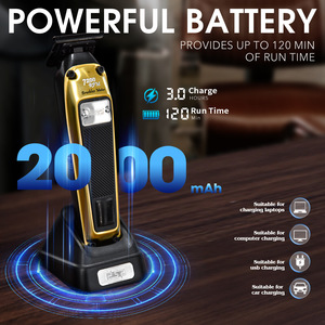 Recortadora de Barba para Hombre Dsp, 7200 RPM, Motor sin Escobillas, Recortadora de Pelo Inalámbrica Chapada en Oro con Pantalla LED y Base de Carga - Product Image 2