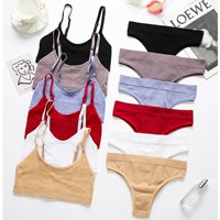 BS007 ensemble de soutien-gorge confortable pour femme sans fil beau dos jeune fille Camisole tasses grande taille push-up sous-vêtements de sommeil