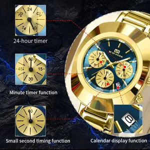 นาฬิกาข้อมือแบรนด์ VA VA VOOM 2513 สำหรับผู้ชาย สไตล์สปอร์ตและลำลอง สายสแตนเลส หน้าปัดทันสมัย ฟังก์ชั่นหลากหลาย พร้อมเข็มวินาที - Product Image 6