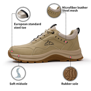 Guyisa גבוה העליון גברים בטיחות נעלי בטיחות אירופה פלדה רגילה הבוהן שחור מיקרופייבר עליון רגליים - Product Image 2