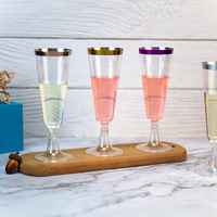 Vaisselle personnalisée, gobelets en plastique transparents jetables, couleur champagne