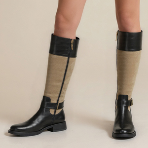 2025 חופשת האביב בסגנון מערבי לנשים בסגנון מערבי נעלי עקב נמוך באורך הברך - Product Image 4