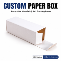 Boîtes cadeaux pliables en carton blanc personnalisées en gros, boîtes d'emballage imprimées avec logo pour cosmétiques et bougies