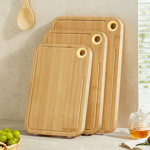 Bamboo Cutting Board Set Rectangle Multifunctional Kitchen Chopping Block With Handle For Fruit And Vegetables - Product Image 1
