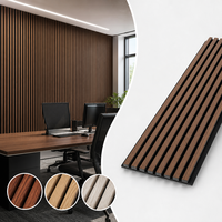 Panneaux muraux acoustiques en bois à lattes, insonorisants, Akupanel, écologiques, décoratifs pour la décoration intérieure de cafés et de bureaux