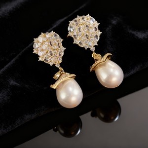 Boucles d'oreilles asymétriques Resoul Champagne VVS, forme goutte d'eau, style rétro occidental, feuille, poire, pour sœurs - Product Image 4