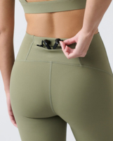 Legging Yoga Elastis Tinggi dengan Empat Kantong yang Terletak Secara Strategis, Pinggang Berbentuk V, Kain Fungsional, Cepat Kering