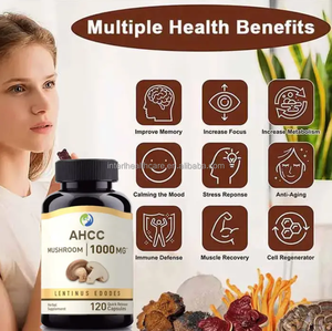 Bổ sung chế độ ăn uống Beta-Glucan nấm sợi nấm hỗn hợp AHCC viên nang ausreson OEM Shiitake nấm chiết xuất viên nang - Product Image 2