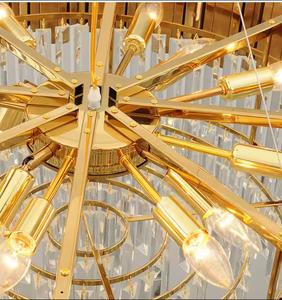 High-Grade Modern Golden LED Crystal Chandelier Luxury Lobby's Stainless Steel Iron <b>AC</b> Powered <b>AC</b> Light Source <b>Room</b> Lighting - Product Image 5