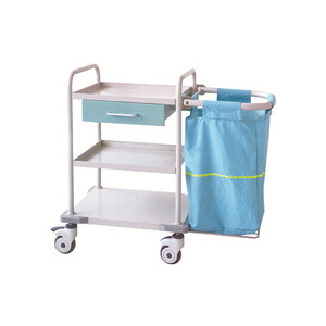 Hospital <b>Trolley</b> XQ2014 E36 Steel Plastic 1 Drawer Multi Function Medical Care Vehicle With Waterproof Oxford Cloth Bag - Product Image 3