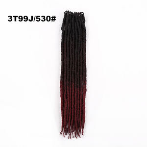Extensiones de cabello sintético tipo rastas, pre-enlazadas, de 18 pulgadas, suaves, estilo gitano, 24 hebras/paquete, fibra premium resistente al calor, lisas, para crochet. - Product Image 6