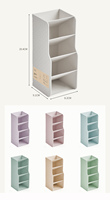 Boîte de rangement de bureau multi-compartiments en PP couleur personnalisée, organiseur vertical pour maquillage et stylos, texture simili cuir pour table de maquillage ou de bureau