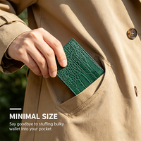 Dompet Kartu Kulit PU Motif Buaya, Hadiah Promosi, Tempat Kartu Kredit Tipis, Logo Custom, Harga Pabrik, Grosir