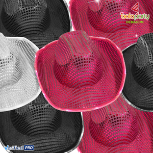 Sombrero de vaquero LED con espejos para discoteca, venta al por mayor, OEM 2026, para adultos, unisex, para fiestas, para todas las estaciones - Product Image 1