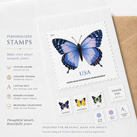 Stiker Stempel Kupu-kupu Vintage Kustom, Perlengkapan Scrapbooking Estetis untuk Jurnal dan Dekorasi Buku Catatan, Kerajinan DIY