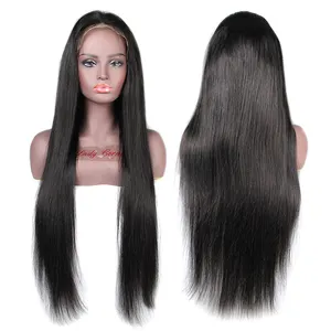 Gratis sampel wig frontal penuh renda rambut manusia 40 inci panjang garis rambut alami simpul diputihkan aliexpress UNTUK WANITA HITAM