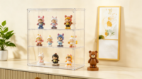 Boîte de présentation personnalisée en acrylique transparent avec porte magnétique, anti-poussière, pour figurines et poupées