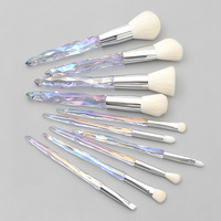 Vente chaude 10 pièces/ensemble petit pinceau de maquillage en cristal synthétique et Nylon fond de teint pour les yeux fard à joues pour les lèvres ensemble en gros