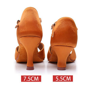 Sepatu Dansa Latin Salsa Ballroom Satin 7.5Cm Sepatu Dansa Hak Tinggi Bersol Lembut untuk Anak Perempuan Sepatu Dansa <span class=keywords><strong>Tango</strong></span> Salsa untuk Wanita - Product Image 2