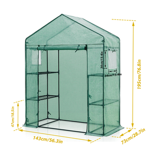 Invernadero de Jardín Portátil de 4 Niveles, Fácil de Instalar, Sostenible, Impermeable, con Cubierta de PE y Estructura Metálica Reforzada - Product Image 3