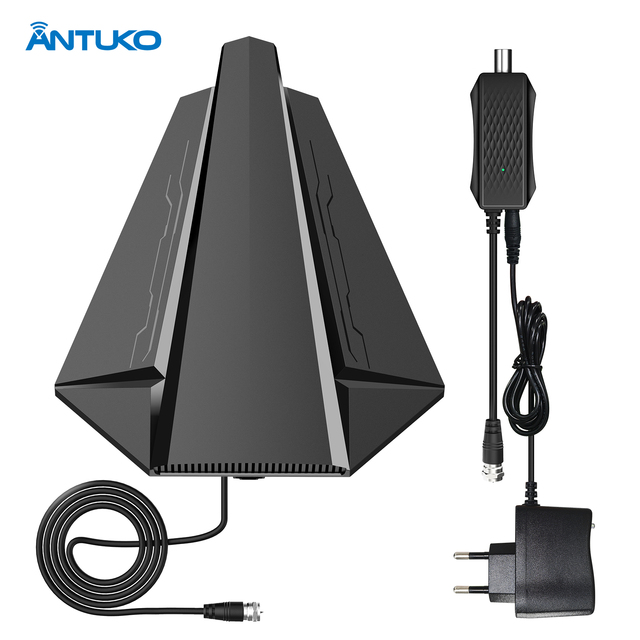 Antuko 4K 1080P Digital Outdoor Amplified TV Antenna Plastic Ground Mount HD TV Signal Receiver