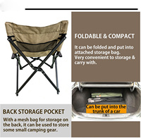 Chaise de camping pliable portable avec cadre en fer et toile, chaise basse d'extérieur pour feu de camp avec sac de transport pour la pêche, le jardin, la pelouse et la plage