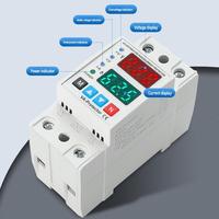 Protector de Voltaje y Corriente Ajustable de 63A con Doble Pantalla, Relé de Voltaje para Riel DIN, Protección Solar para el Hogar