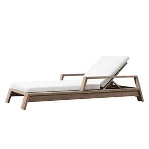 Modern Villa Outdoor Lounger Chair Hotel Outdoor Comfortable Teak Sun Lounger Resort Swimming Pool Lounger Chair Beach Furniture - Product Image 5
