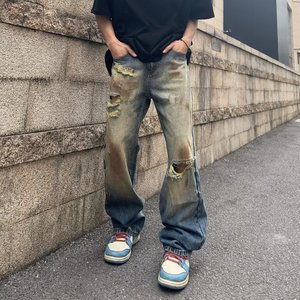 Jean en denim pour homme 2026, coupe ample, avec détails <span class=keywords><strong>de</strong></span> coutures discrètes, fournisseur néerlandais - Product Image 1