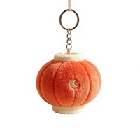 Porte-clés en peluche lanterne festive, en polyester et coton PP, 10 cm, breloque personnalisée ODM, cadeau promotionnel, vente en gros