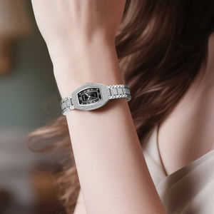 นาฬิกาข้อมือ LIGE LG89253 รูปทรงวงรี สีเงิน สายสแตนเลส ประดับเพชร สำหรับผู้หญิง หรูหรา สง่างาม นาฬิกาควอตซ์เพชรสำหรับสาวๆ - Product Image 6