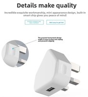 Adaptateur mural de charge rapide multi-ports USB à 3 broches pour iPhone et Android (norme britannique)