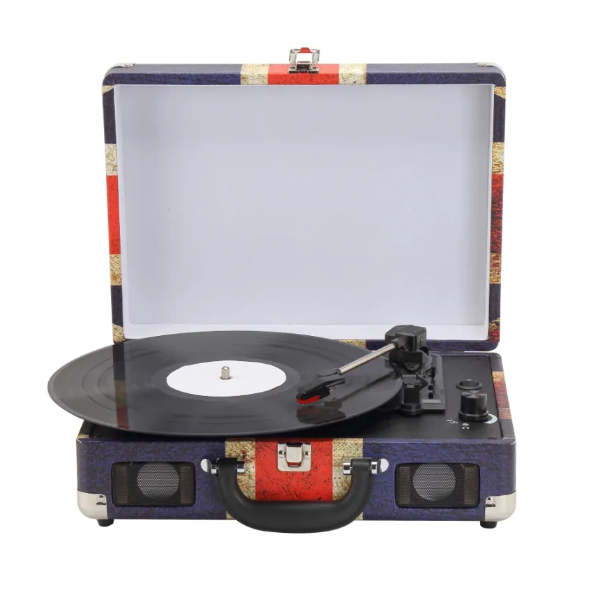 Tissu imprimé coloré hotsell Portable Valise Vinyle Phono avec match Couleurs Portable Vinyle Disque Platine Gramophone Phono