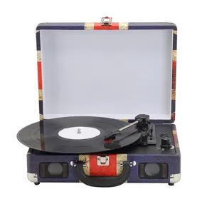 Stampa tessuto colorato hotsell valigia portatile in vinile con colori di corrispondenza portatile giradischi in vinile grammofono Phono